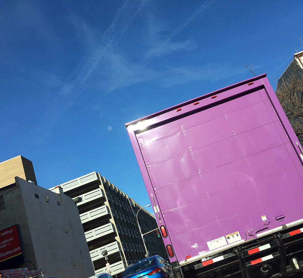03.06.18 | giant purple truck and a bright blue sky